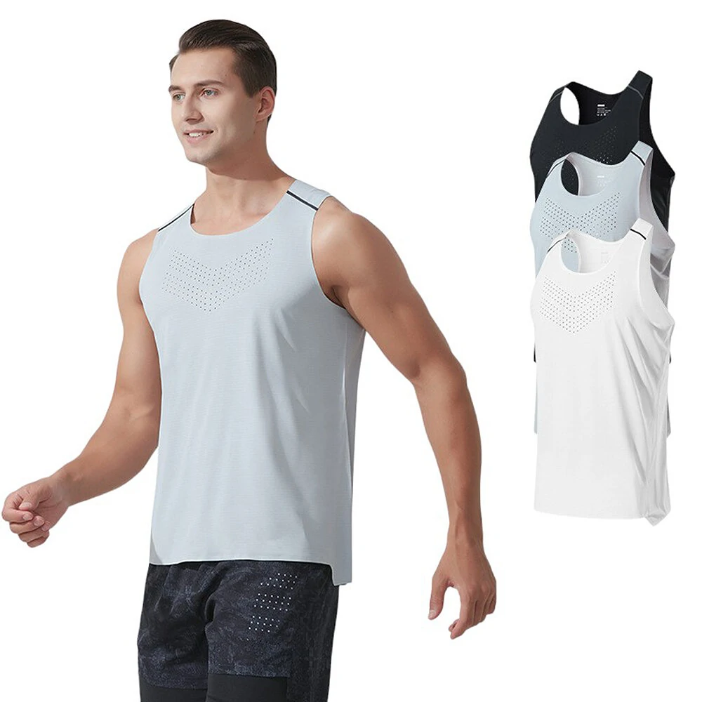 TENGOO Sports Fitness Sleeveless Shirt Quick Dry Fashion Breathable Men Tank Tops Training Shirts Training for Gym Workout Bodybuilding (image for) TENGOO Sports Fitness Sleeveless Shirt Quick Dry Fashion Breathable Men Tank Tops Training Shirts Training for Gym Workout Bodybuilding